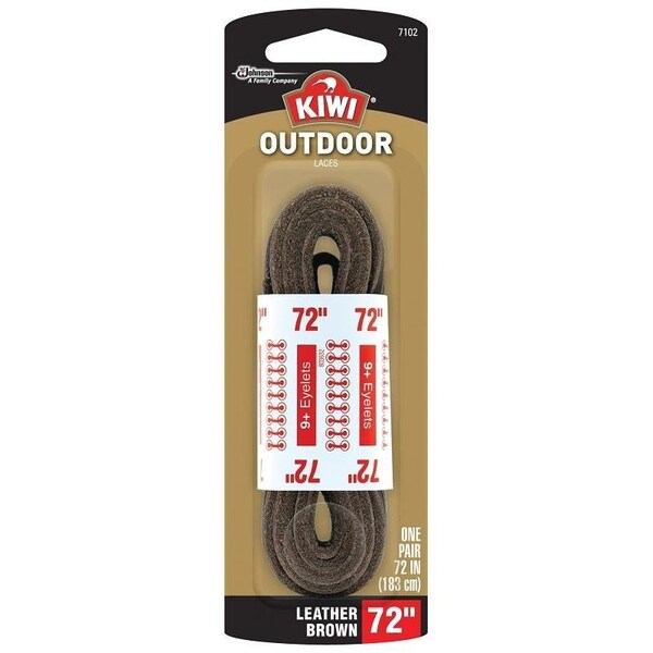 Kiwi Boot Lace, Rawhide Leather, Dark Brown, 72 in L 70452 Zoro